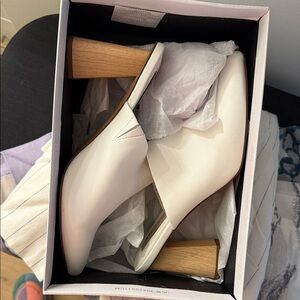 Steven New York Nahia White Block Heels